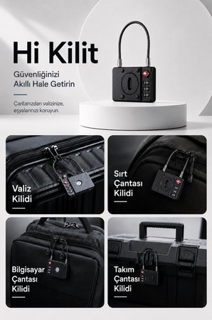 Hi Kilit iOS Android Uyumlu Akıllı Valiz Kilidi