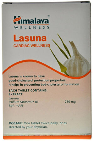 Himalaya Lasuna Cardiac Garlic Regulates Cholesterol Sarımsak Ekstrat 60 Tablet