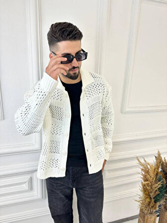 Hırka Oversize Özel Örgülü Triko Desenli Salaş Örgü Hırka