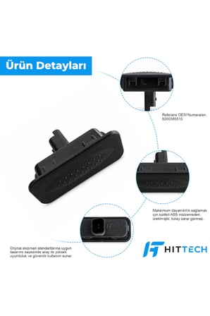Renault Clio 3, Megane 3 ve Fluence Uyumlu Bagaj Açma Düğmesi Butonu Switch OEM 8200385515