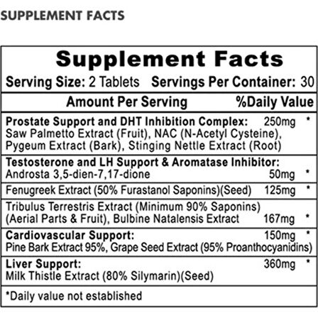 Hitech Hell Raiser Pct 60 Tablet(Saw palmetto+Nac+Fenugreek+Test Booster Tribulus+Milk thistle)
