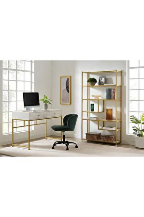 Serenity Beyaz Gold Metal Çalışma Masası