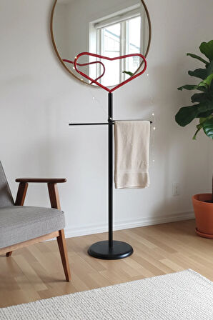 Rosaline Metal Kalp Figürlü Dilsiz Uşak - 45x115 cm | Elektrostatik Fırın Boyalı