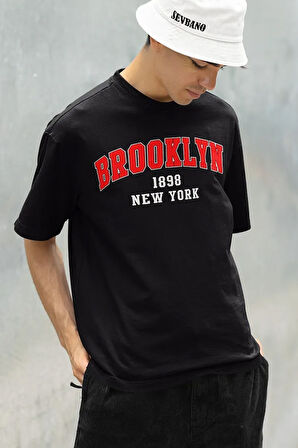 Oversize Brooklyn 1898 New York Yazılı Unisex Tişört
