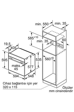 HJ852GYW0T 76 Lt Beyaz Ankastre Fırın