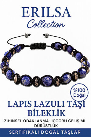 Sertifikalı Fasetli Terahertz Lapis Lazuli Taşı Bileklik – Bilgelik ve İç Huzur