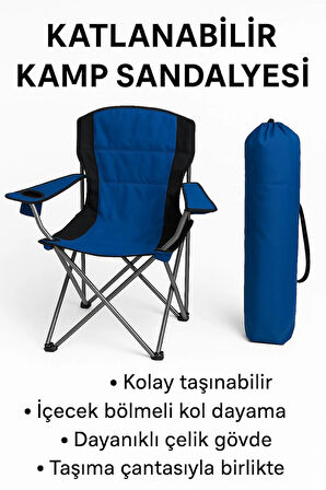 KATLANIR TAŞIMA ÇANTALI KAMP SANDALYESİ