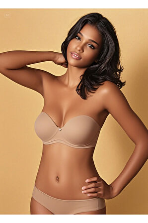 Desteksiz Pamuklu Straplez Sütyen