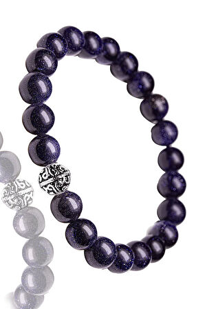 Sertifikalı Aaa Kalite Lacivert Yıldız Taşı Bileklik - Gümüş Aparatlı