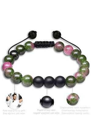 Sertifikalı Makrome Doğal Anyolit Taşı Bileklik Seti