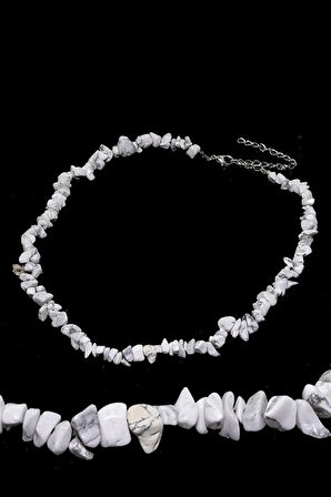 Sertifikalı Doğal Havlit Kırık Taşlı Kolye