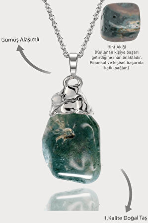 Sertifikalı Ham Hint Akik Taşı Kolye