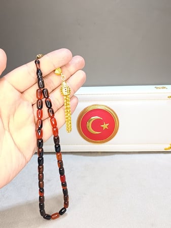 ATEŞ KEHRİBAR TESBİH USTA YAPIMI KAPSÜL KESİM