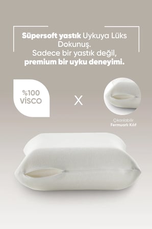 Termal Visko Yastık Isı Dengeleyici - Akıllı Lüx Visco Yastık - Isı Hafızalı Tombul Ortopedik Yastık