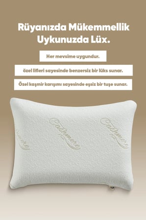 Cashmere visko yastık [YUMUŞAK] özel kaşmir kumaşlı kırışıklık önleyici ortopedik yastık