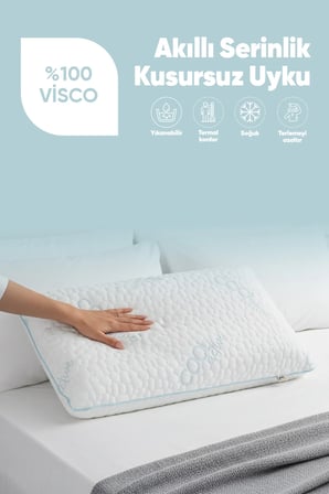 Cool Active visko uyku yastığı [YUMUŞAK] ısı kontrollü terleme önleyici akıllı uyku yastığı