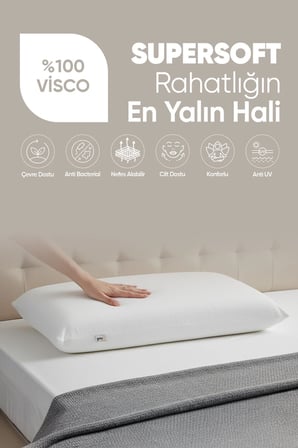 Büyük Boy Visco yastık - Ortopedik Yastık - [Süper Soft] Uzun Visco Yastık - Hava Alabilir Kumaş