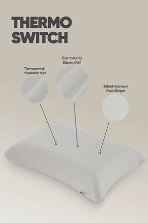 Termoswitch visko yastık [YUMUŞAK] ısı dengeleyici lüks tombul ortopedik uyku yastığı