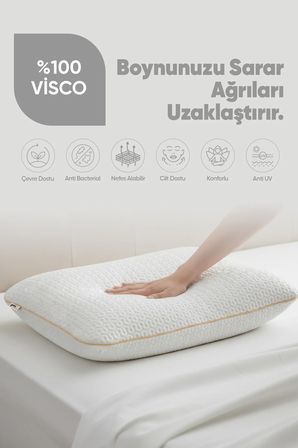 Tombul Ortopedik Visko Yastık [2 ADET] Air Comfort Cilt Dostu Yastık
