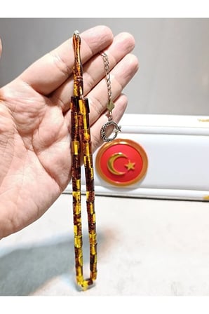 TOZ KEHRİBAR TESBİH DOMİNİK YANSIMALI