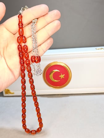 ATEŞ KEHRİBAR TESBİH USTA YAPIMI