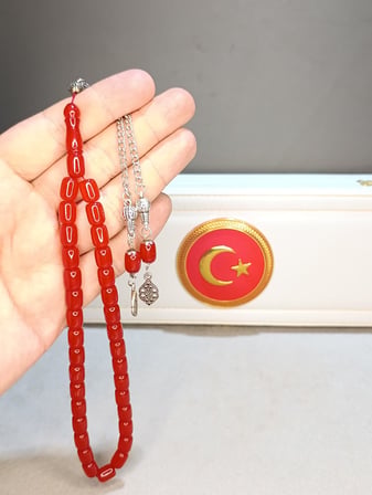 SIKMA KEHRİBAR TESBİH BUĞULU HAMUR USTA YAPIMI