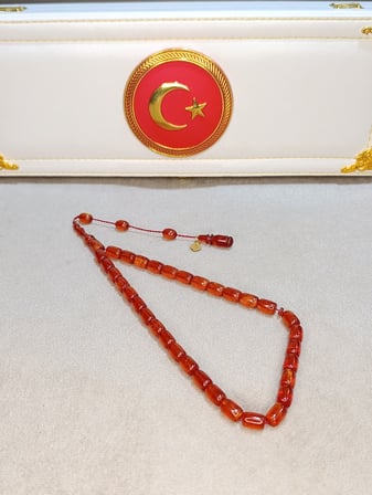 SİMLİ ATEŞ KEHRİBAR TESBİH USTA YAPIMI