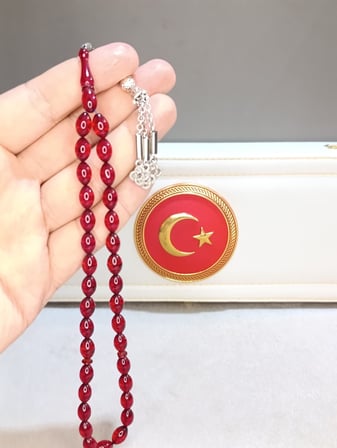 ATEŞ KEHRİBAR TESBİH USTA YAPIMI VE İMZALI