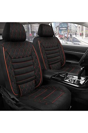 Unıversal NMS YENİ Premio Kırmızı Tay Tüyü Uyumlu Süet Mitsubishi Lancer Uyumlu Oto Koltuk Kılıfı 57