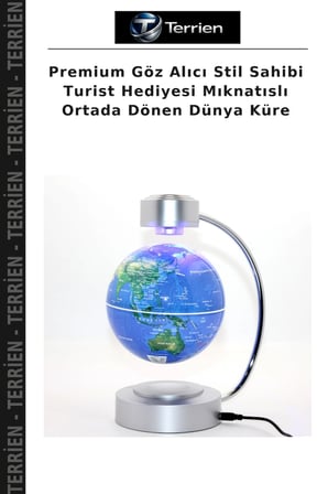Premium Göz Alıcı Stil Sahibi Turist Hediyesi Mıknatıslı Ortada Dönen Dünya Küre