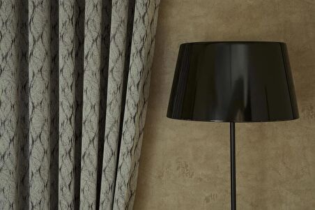Massarelli Fon Perde Helezonik Desen Grili Antrasit 1-2 Seyrek Pile 