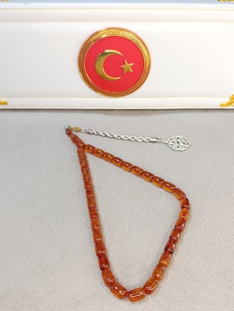 ATEŞ KEHRİBAR TESBİH HALİL KOÇAK USTA YAPIMI