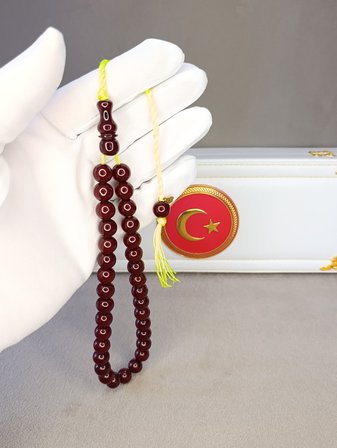 SIKMA KEHRİBAR TESBİH HALİL KOÇAK USTA YAPIMI KÜRE KESİM