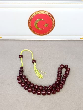 SIKMA KEHRİBAR TESBİH HALİL KOÇAK USTA YAPIMI KÜRE KESİM