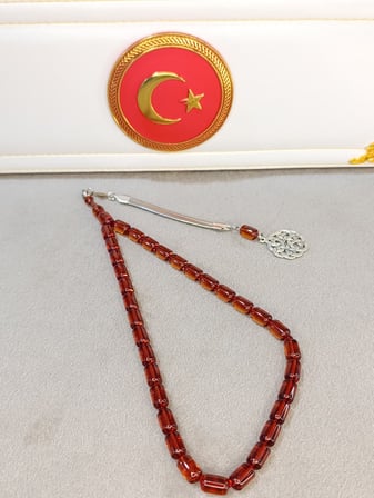 ATEŞ KEHRİBAR TESBİH HALİL KOÇAK USTA YAPIMI