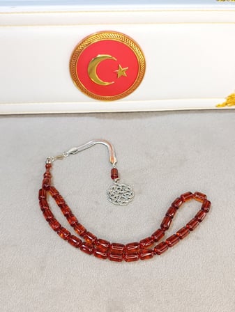 ATEŞ KEHRİBAR TESBİH HALİL KOÇAK USTA YAPIMI