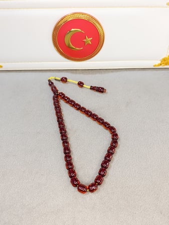 ATEŞ KEHRİBAR TESBİH DABBAS USTA YAPIMI