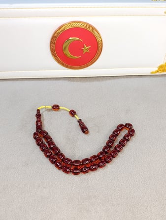 ATEŞ KEHRİBAR TESBİH DABBAS USTA YAPIMI