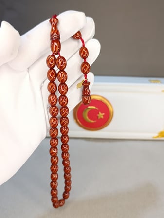 KALEM İŞÇİLİKLİ SIKMA KEHRİBAR TESBİH