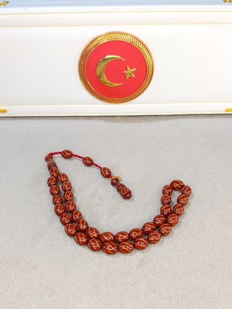 KALEM İŞÇİLİKLİ SIKMA KEHRİBAR TESBİH
