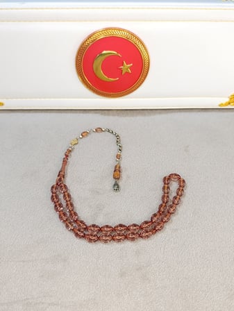 ATEŞ KEHRİBAR TESBİH EFLATUN RENK 
