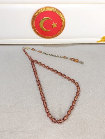 ATEŞ KEHRİBAR TESBİH EFLATUN RENK 