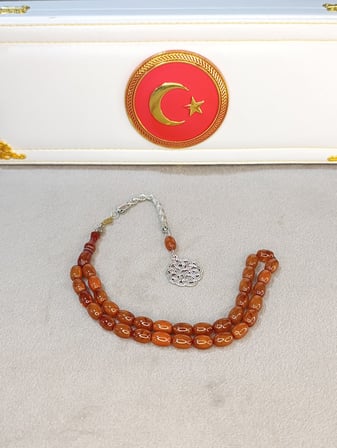 SIKMA KEHRİBAR TESBİH ALPAKA PÜSKÜLLÜ