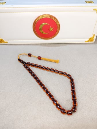 BAL RENGİ ATEŞ KEHRİBAR TESBİH