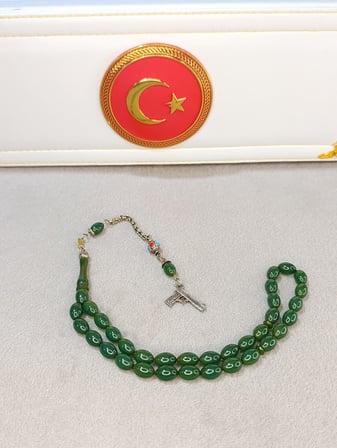 YEŞİL SIKMA KEHRİBAR TESBİH