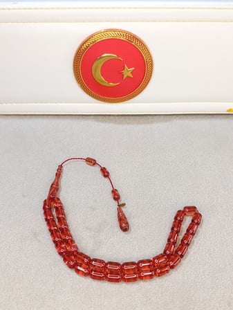 GÜL KURUSU RENK ATEŞ KEHRİBAR TESBİH