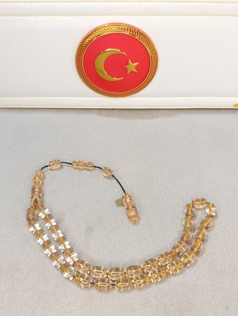 ATEŞ KEHRİBAR TESBİH ŞEFFAF RENKLİ 