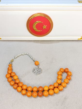 ORJİNAL SIKMA KEHRİBAR TESBİH KELLE BOY