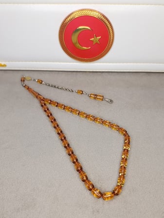 ATEŞ KEHRİBAR TESBİH HALİL KOÇAK USTA YAPIMI