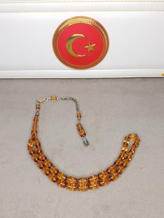 ATEŞ KEHRİBAR TESBİH HALİL KOÇAK USTA YAPIMI